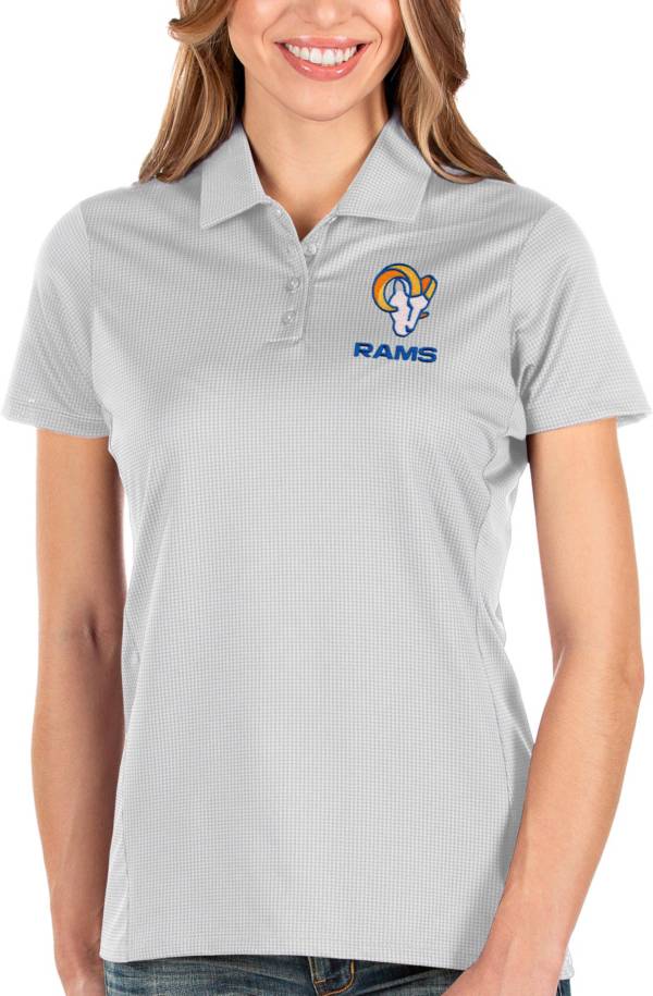 Antigua Women's Los Angeles Rams White Balance Polo