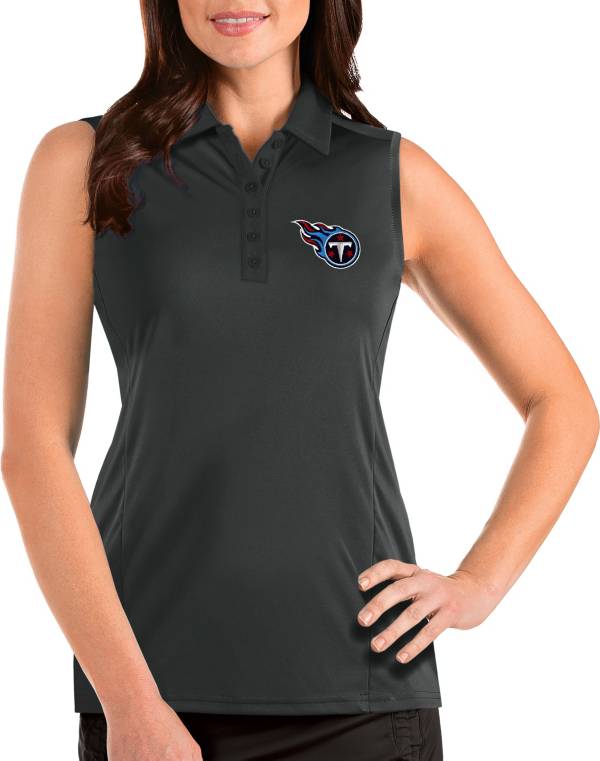 Antigua Women's Tennessee Titans Tribute Sleeveless Grey Performance Polo product image