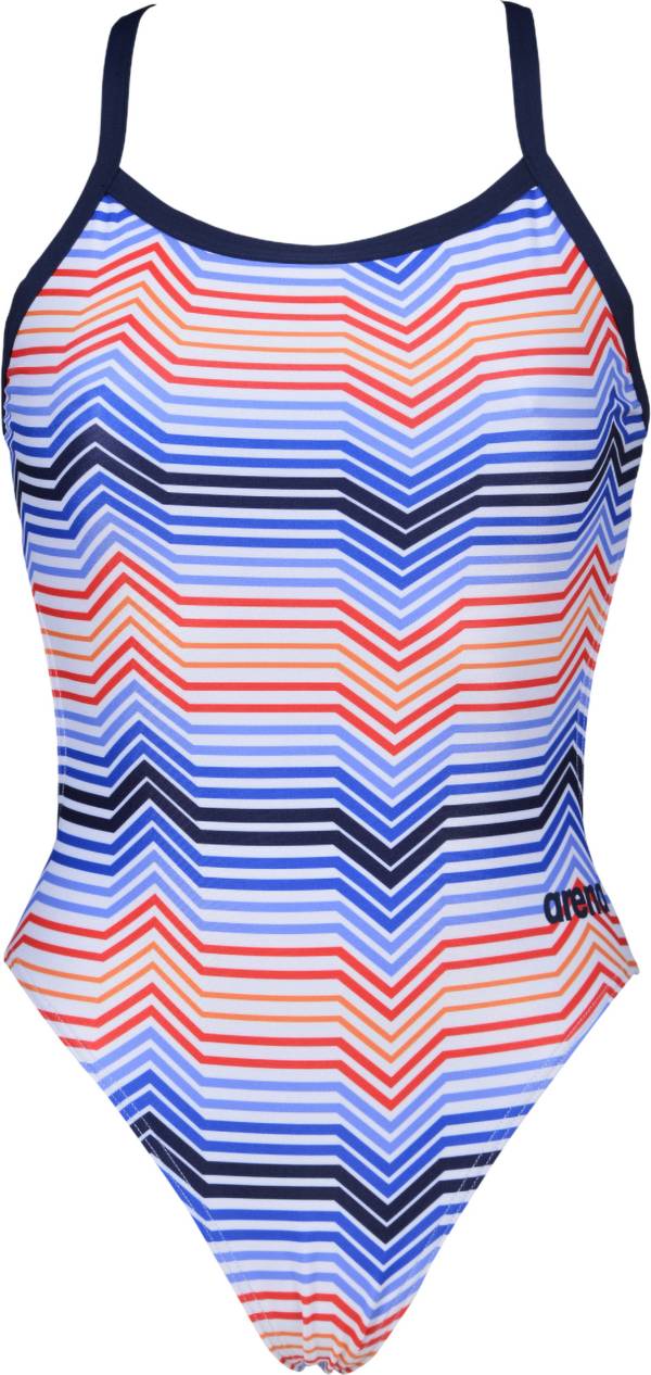 Multiway Multi-colored Striped One-piece Swimsuit – HSIA
