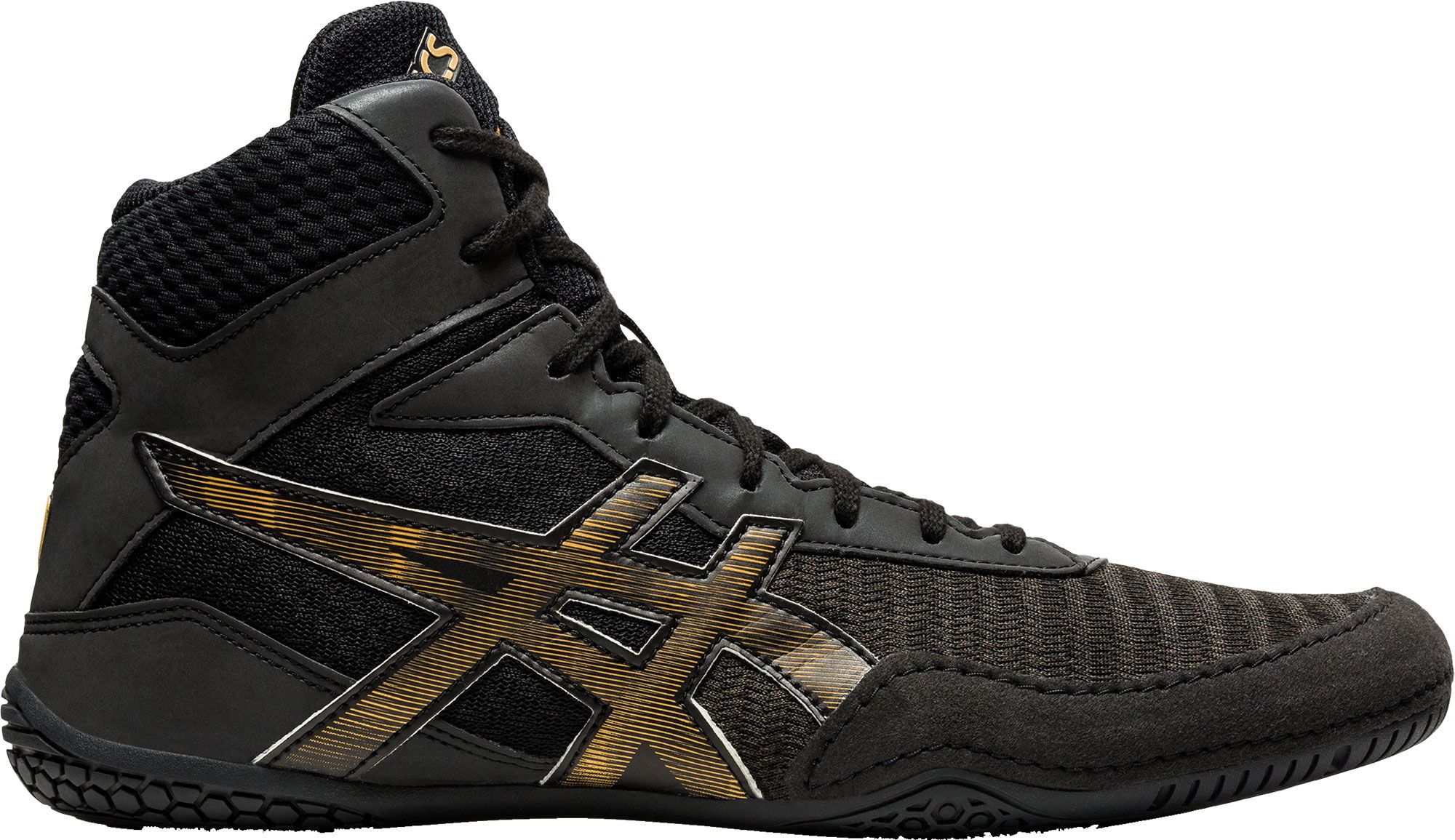 asics wrestling shoes black and gold