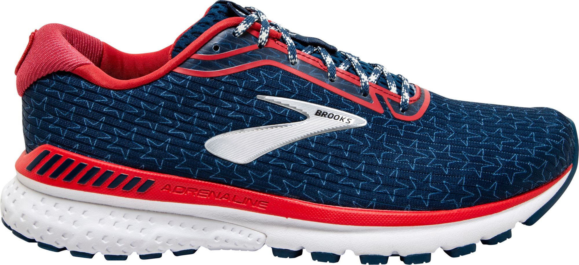 brooks red white and blue running shoes