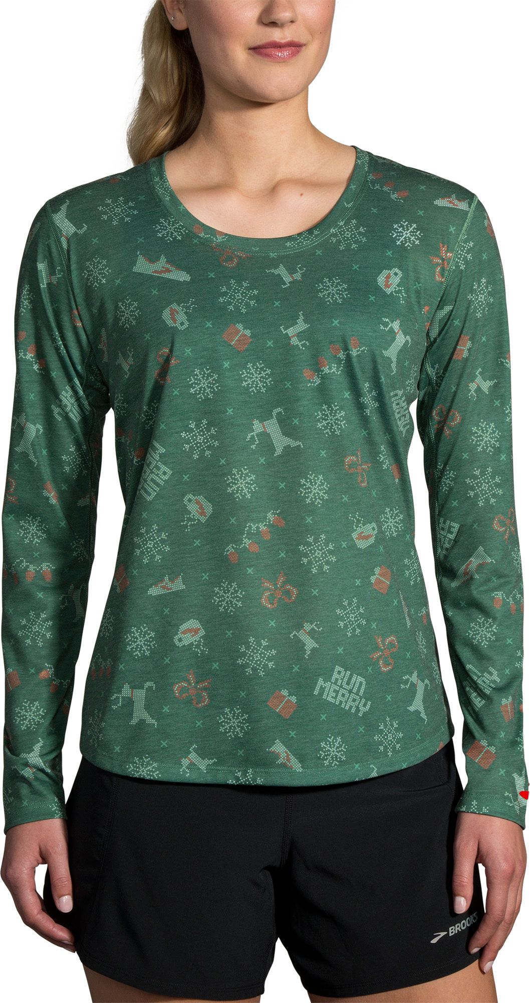 brooks run happy holiday shirt