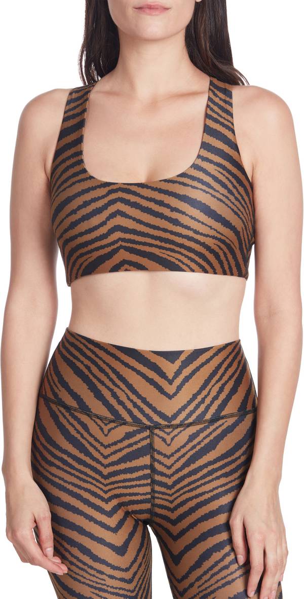 Betsey Johnson Women's Tiger Print Racerback Sports Bra