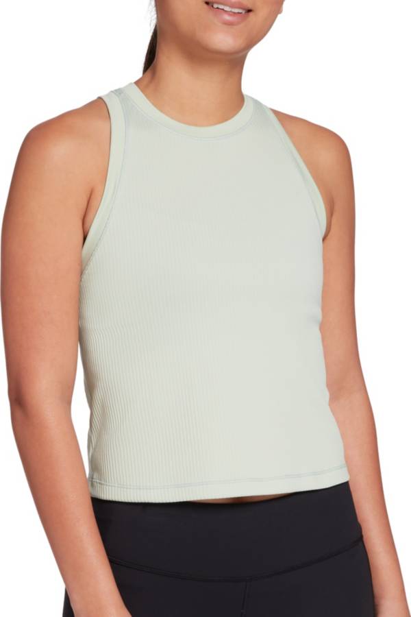 CALIA by Carrie Underwood Women's Cropped Rib Racerback Tank Top