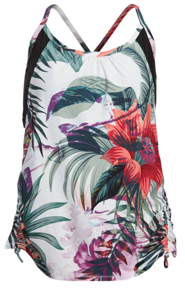 CALIA by Carrie Underwood Women's Plus Size Ruched Tankini Top