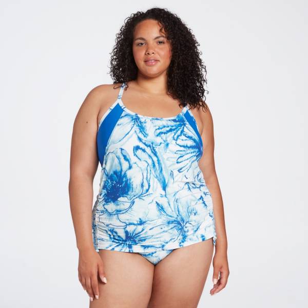 CALIA Women's Plus Size Ruched Tankini Top product image