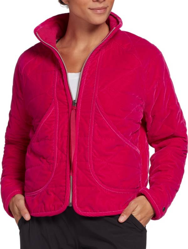 CALIA Women's Everyday Velour Quilted Shell Jacket