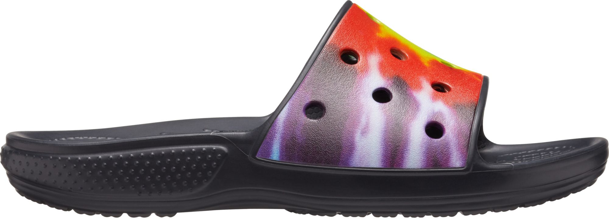 croc slides tie-dye