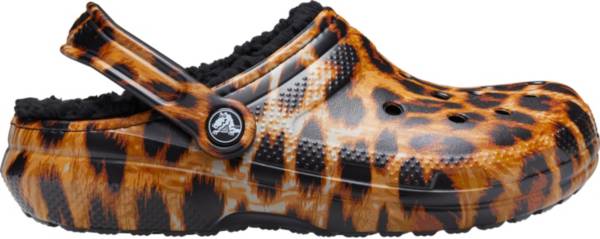lined crocs leopard