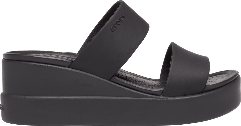 crocs black wedge sandals