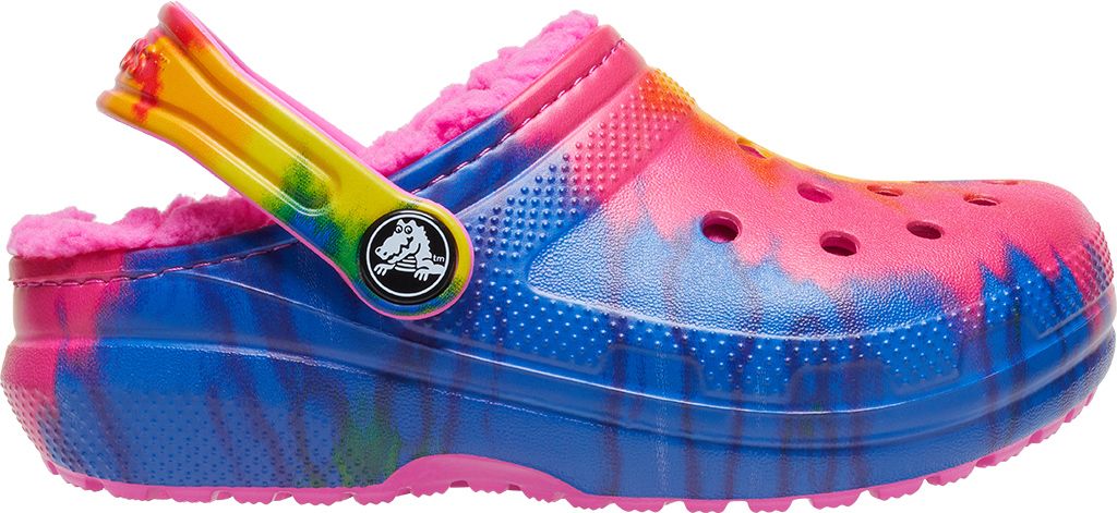 tie dye crocs fuzz lined