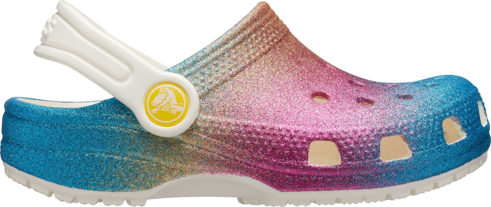 oyster glitter crocs