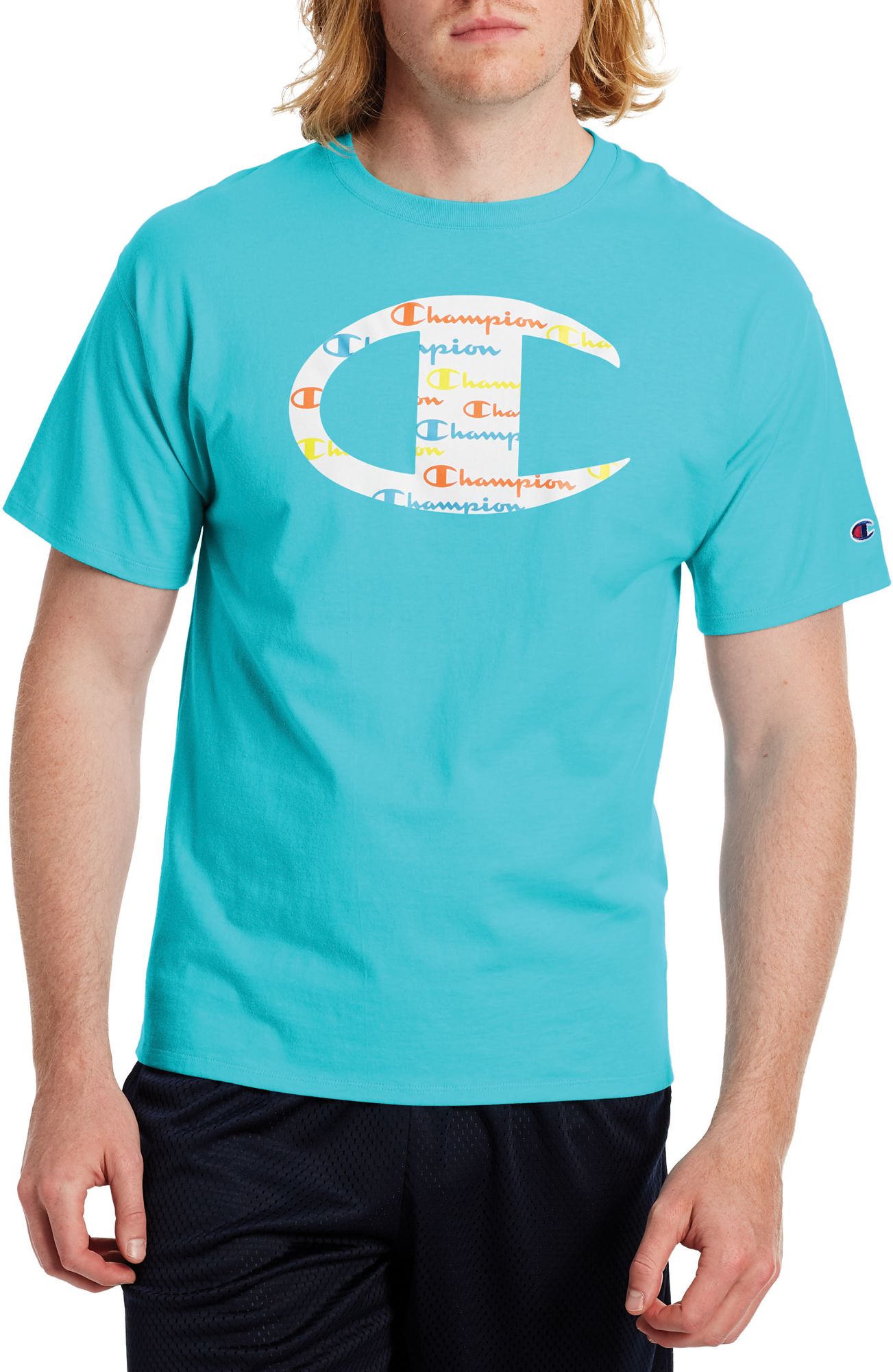 champion turquoise t shirt