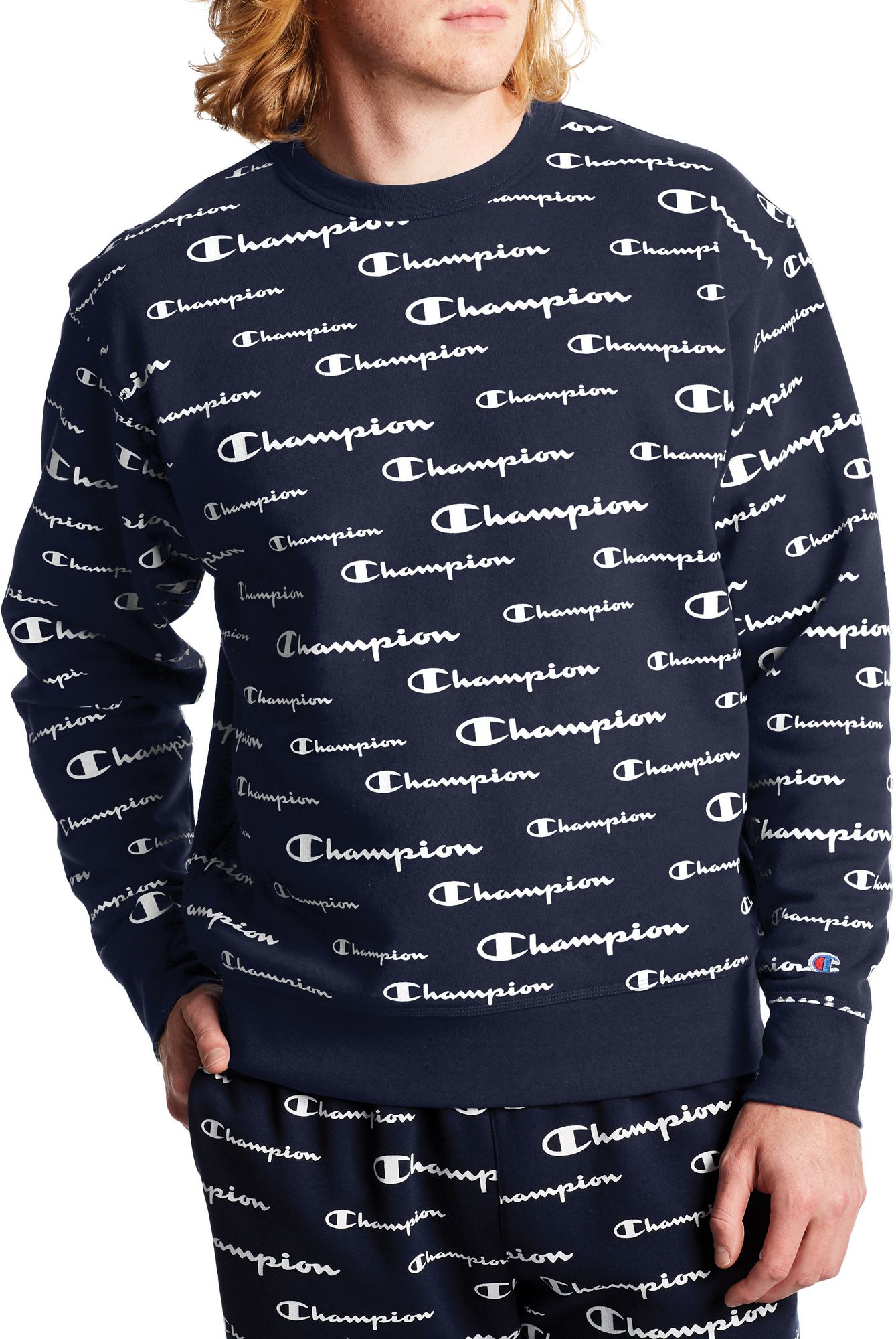 champion sweatshirt with champion all over it