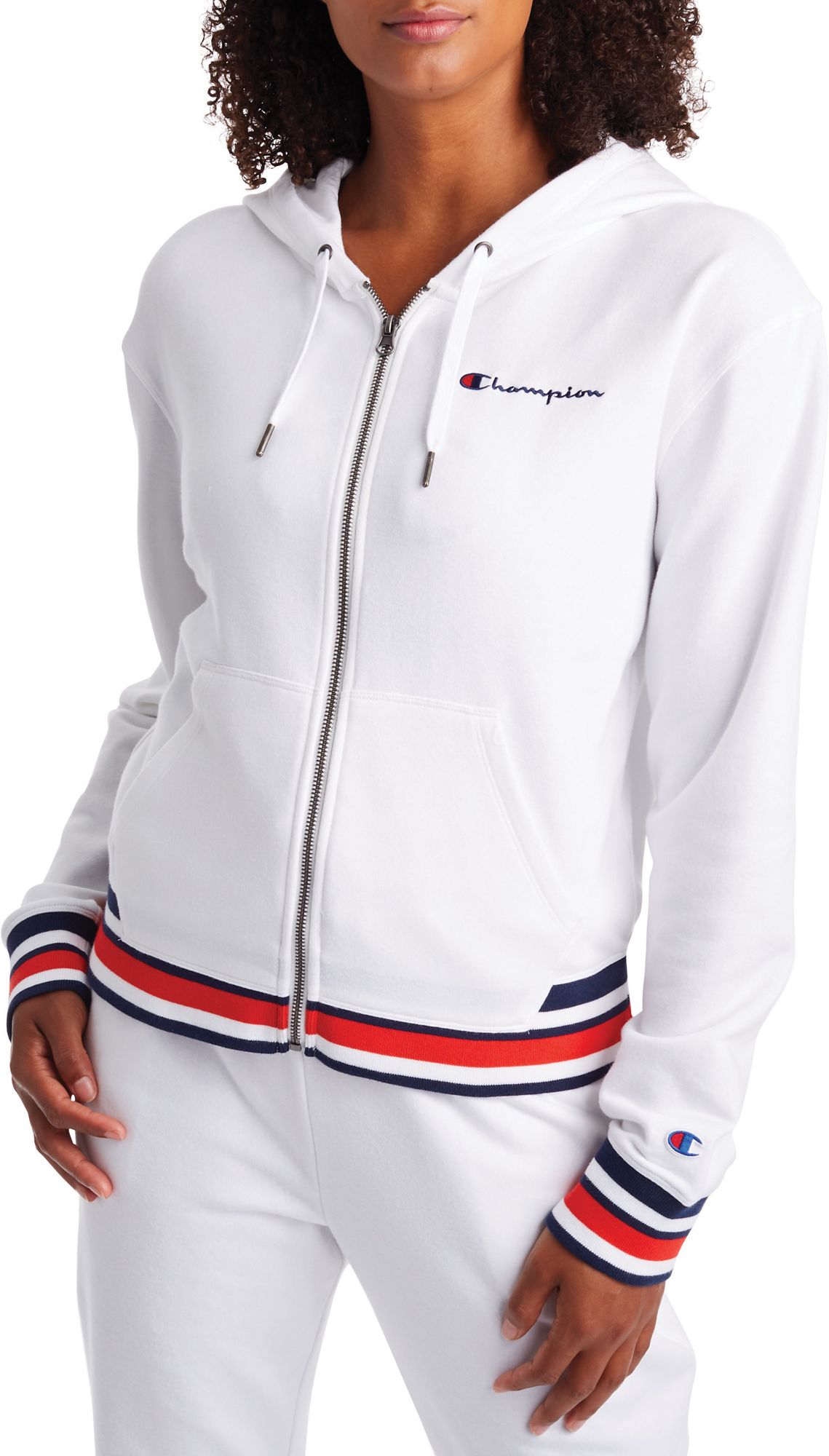 champion womens white hoodie