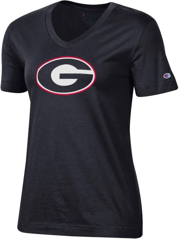 Champion Women's Georgia Bulldogs Powerblend V-Neck Black T-Shirt