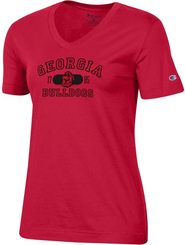 Champion Women's Georgia Bulldogs Red University V-Neck T-Shirt