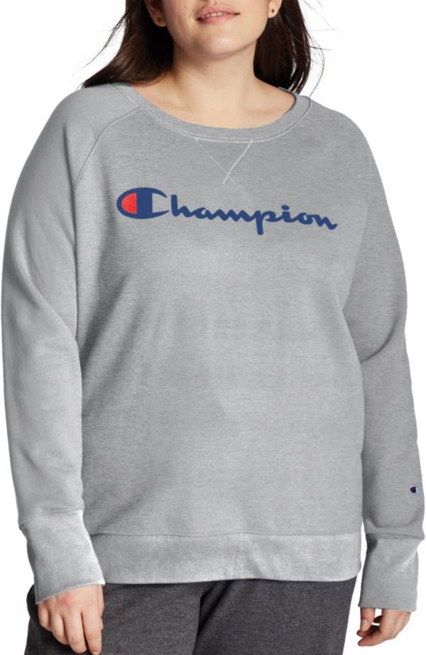 Champion Women's Plus Size Powerblend Boyfriend Logo Crew Sweatshirt |  Dick's Sporting Goods