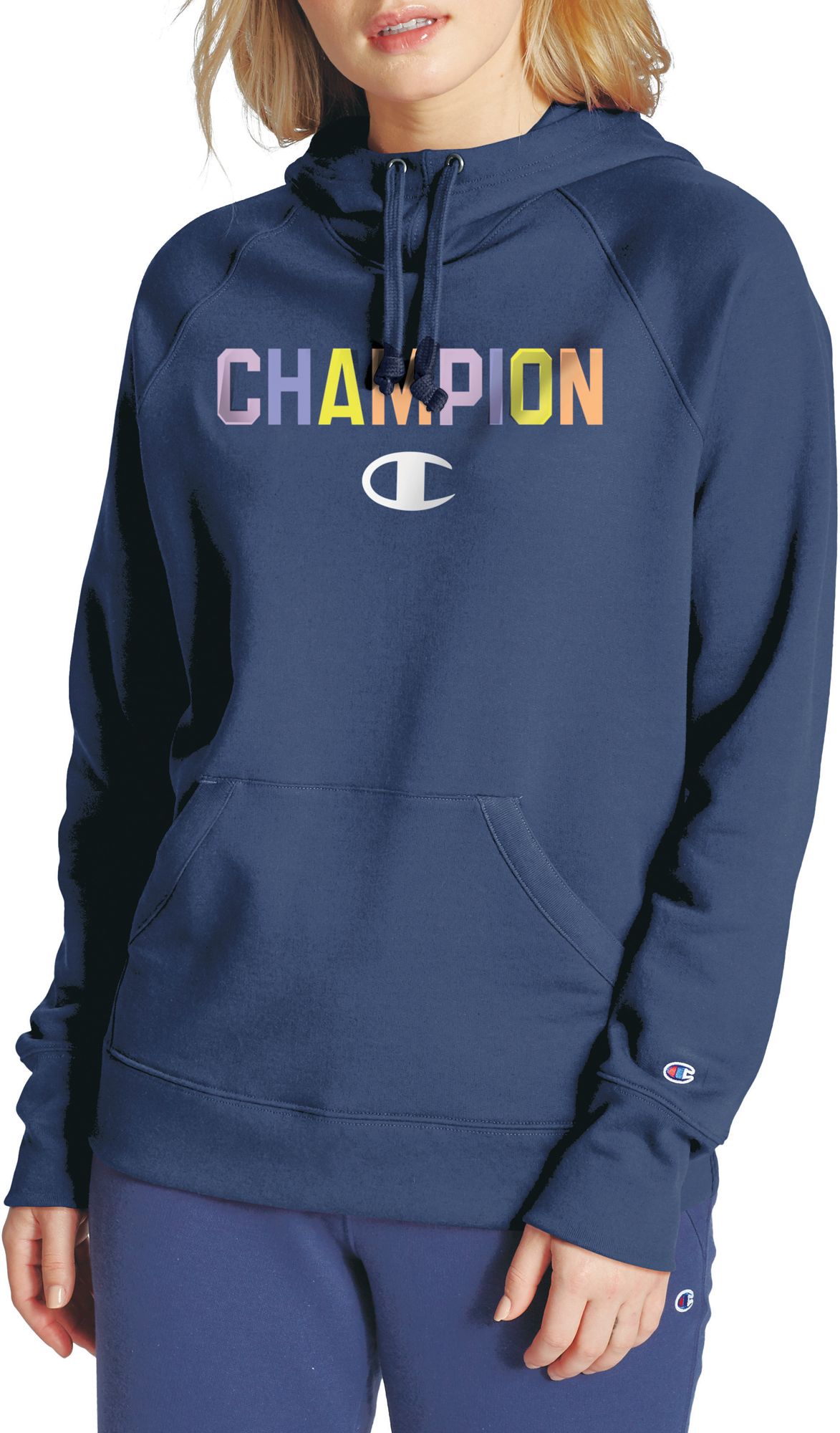 navy blue champion hoodie women's