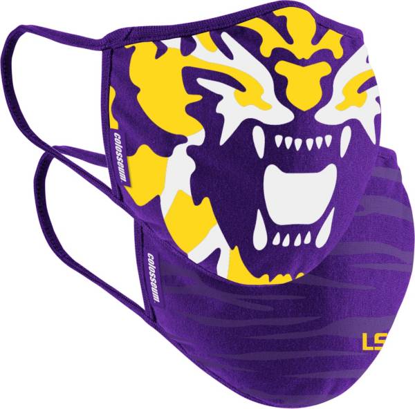 Colosseum Adult LSU Tigers 2-Pack Face Coverings