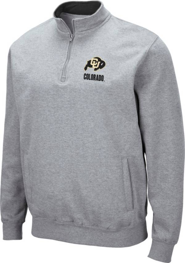 Colosseum Men's Colorado Buffaloes Grey Fleece Quarter-Zip Shirt