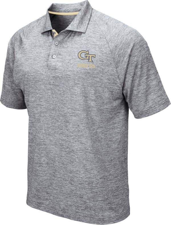Colosseum Men's Georgia Tech Yellow Jackets Grey Wedge Polo product image