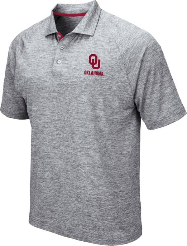 Colosseum Men's Oklahoma Sooners Grey Wedge Polo