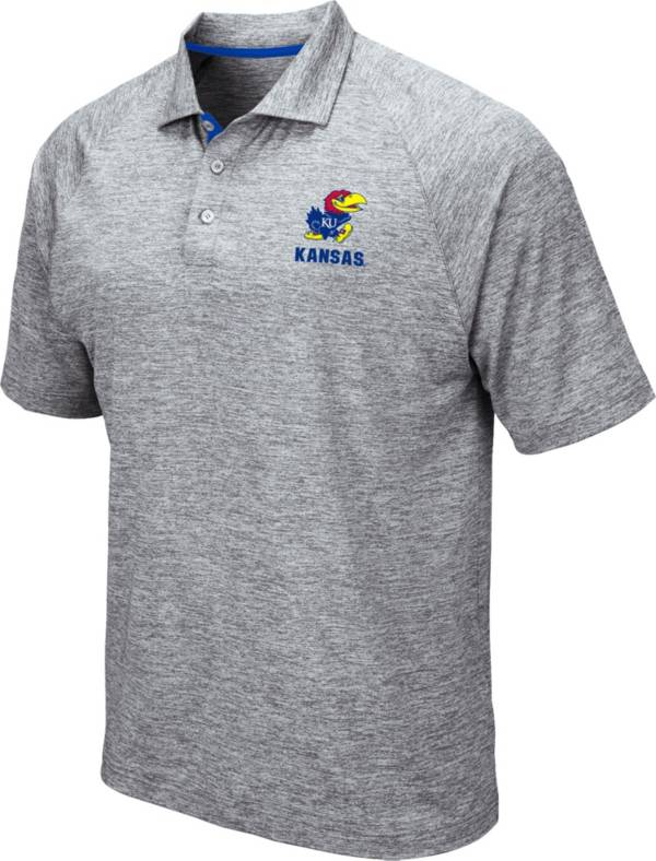 Colosseum Men's Kansas Jayhawks Grey Wedge Polo