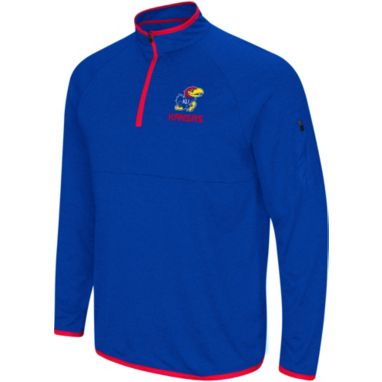 sorry, Colosseum Men's Kansas Jayhawks Blue Rival Quarter-Zip Shirt is currently out of stock