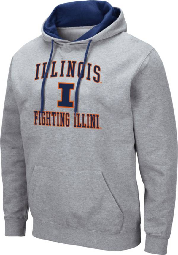 Colosseum Men's Illinois Fighting Illini Grey Pullover Hoodie