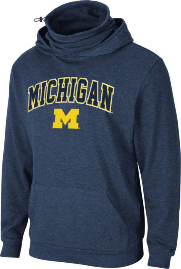 Colosseum Men's Michigan Wolverines Blue Pullover Gaiter Hoodie