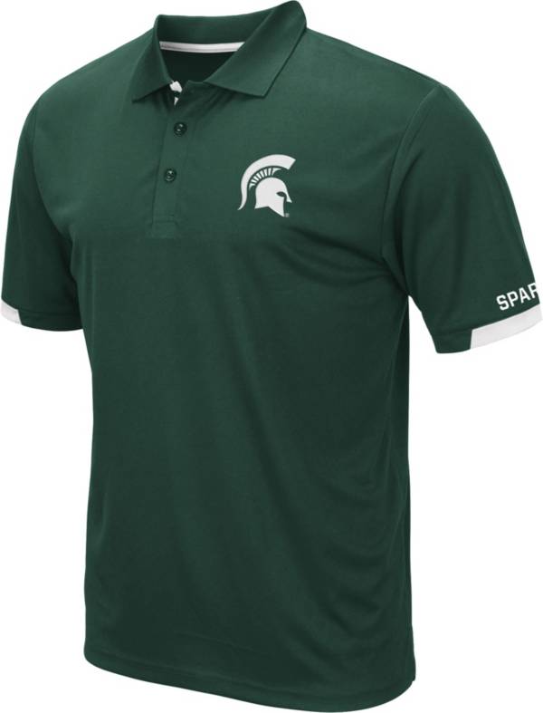 Colosseum Men's Michigan State Spartans Green Fore Polo