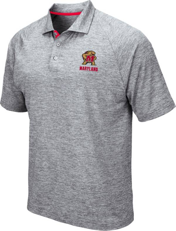 Colosseum Men's Maryland Terrapins Grey Wedge Polo product image