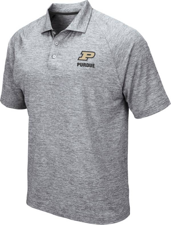 Colosseum Men's Purdue Boilermakers Grey Wedge Polo product image