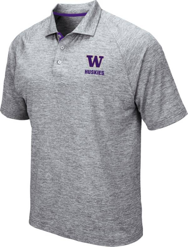 Colosseum Men's Washington Huskies Grey Wedge Polo product image