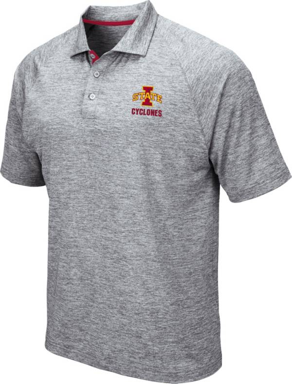 Colosseum Men's Iowa State Cyclones Grey Wedge Polo product image