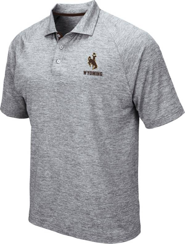 Colosseum Men's Wyoming Cowboys Grey Wedge Polo