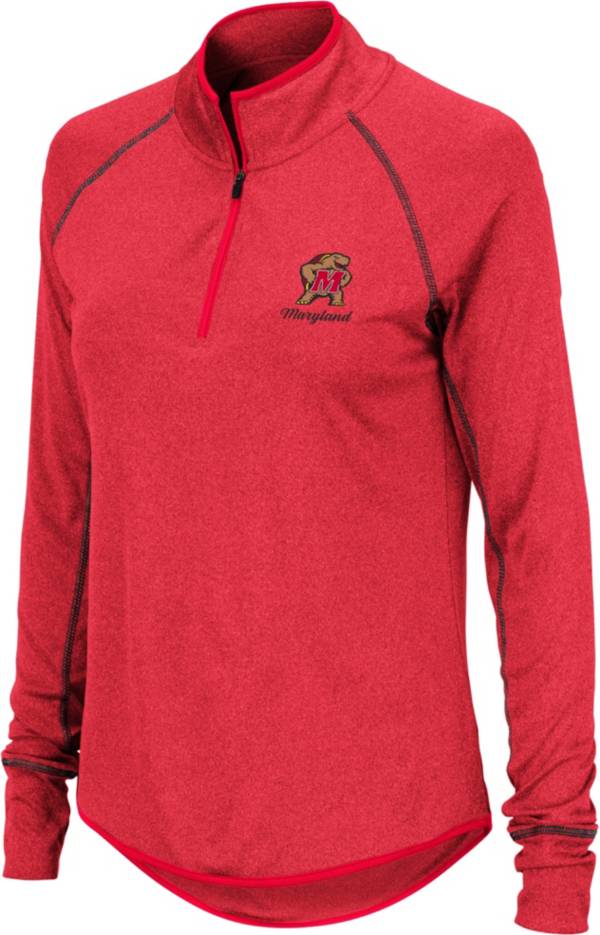 Colosseum Women's Maryland Terrapins Red Stingray Quarter-Zip Shirt