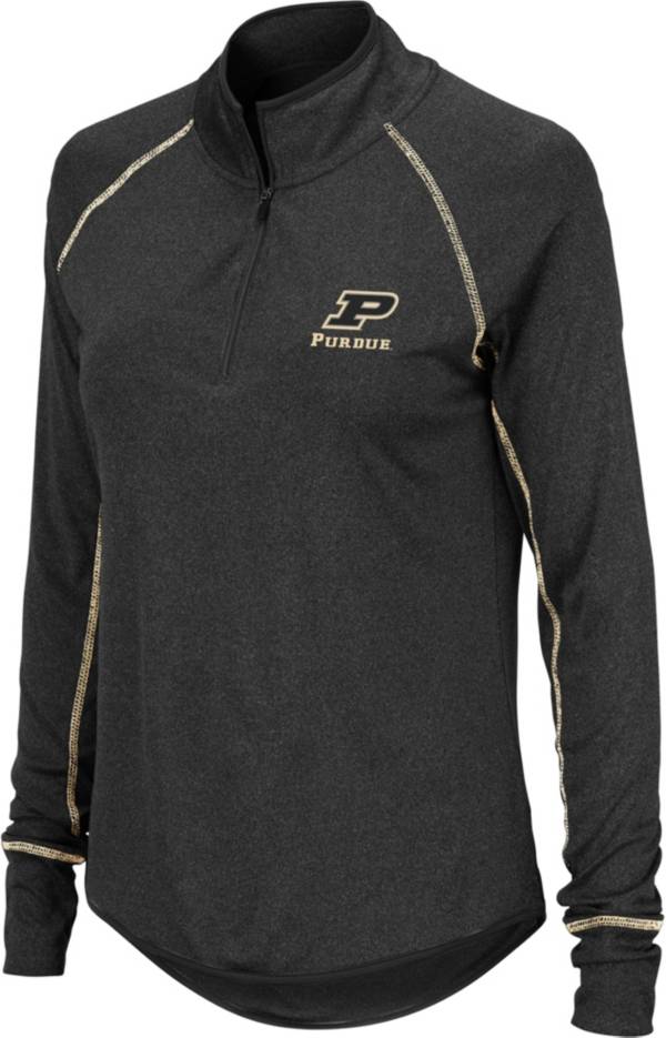 Colosseum Women's Purdue Boilermakers Stingray Quarter-Zip Black Shirt