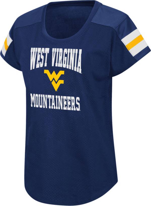 Colosseum Women's West Virginia Mountaineers Blue Football Dolman T-Shirt