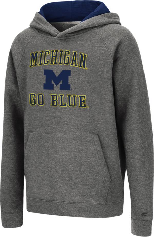 Colosseum Youth Michigan Wolverines Grey Pullover Hoodie