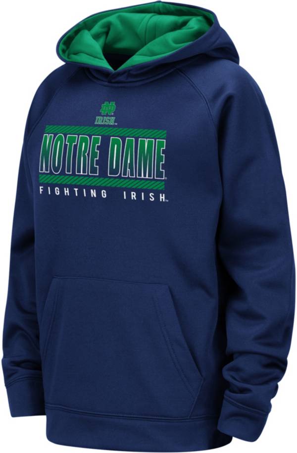 Colosseum Youth Notre Dame Fighting Irish Navy Raglan Pullover Hoodie