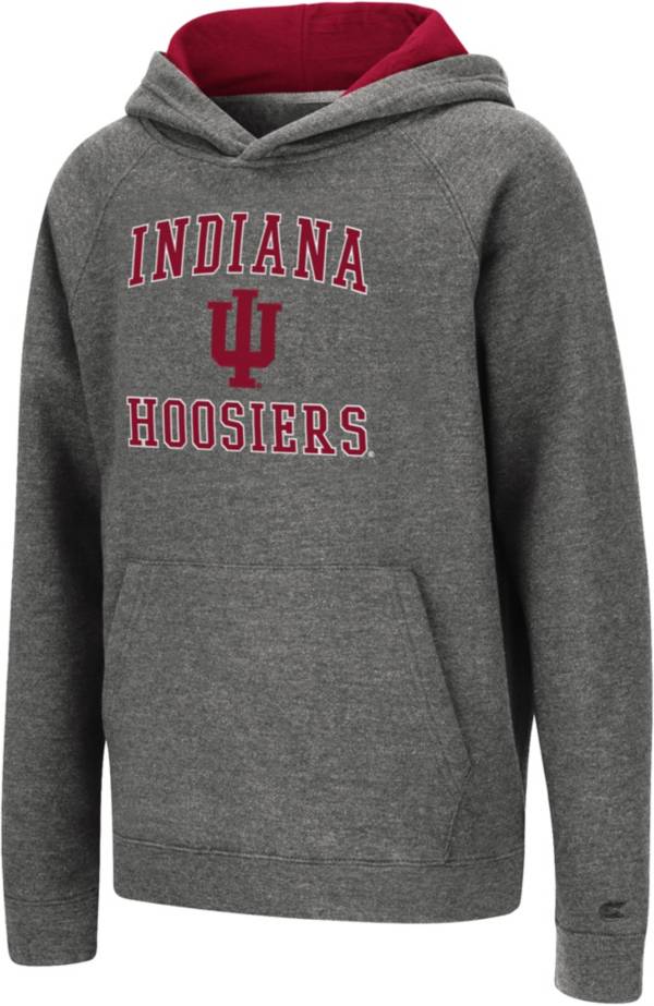 Colosseum Youth Indiana Hoosiers Heather Grey Pullover Hoodie