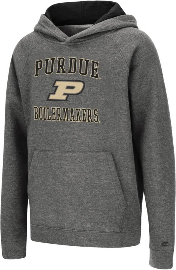 Colosseum Youth Purdue Boilermakers Heather Grey Pullover Hoodie