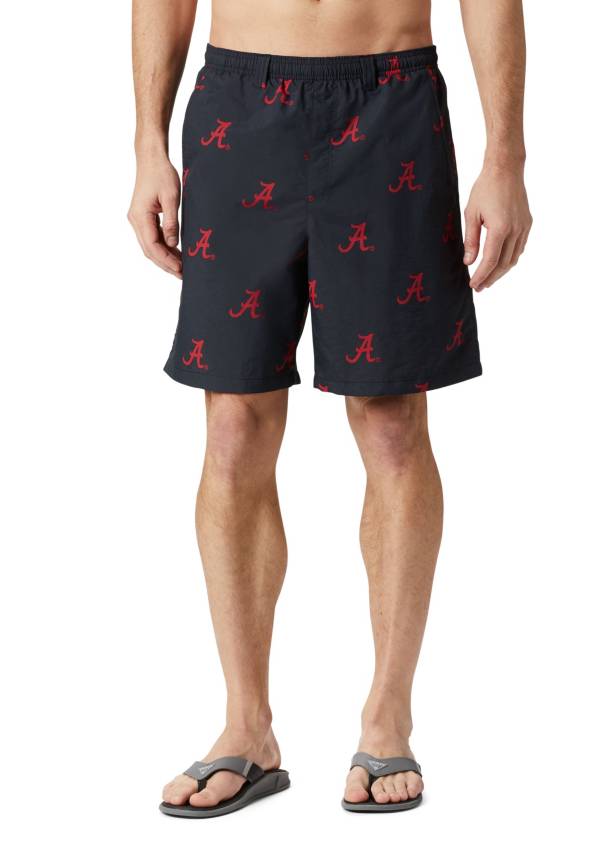 Columbia Men's Alabama Crimson Tide Backcast II Printed Performance Black Shorts