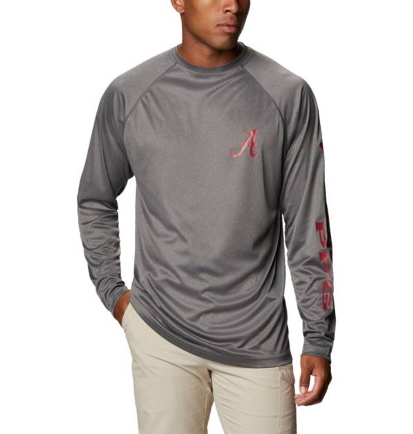Columbia Men's Alabama Crimson Tide Terminal Tackle Grey Long Sleeve T