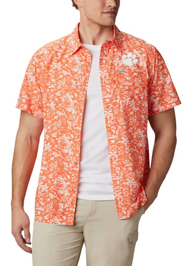 Columbia Men's Clemson Tigers Orange Slack Tide Button-Down Shirt