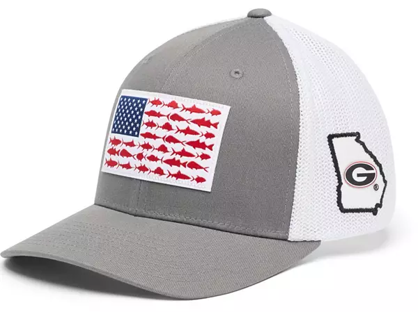 Columbia Crest Men's Georgia Bulldogs PFG Fish Flag Mesh Fitted Hat