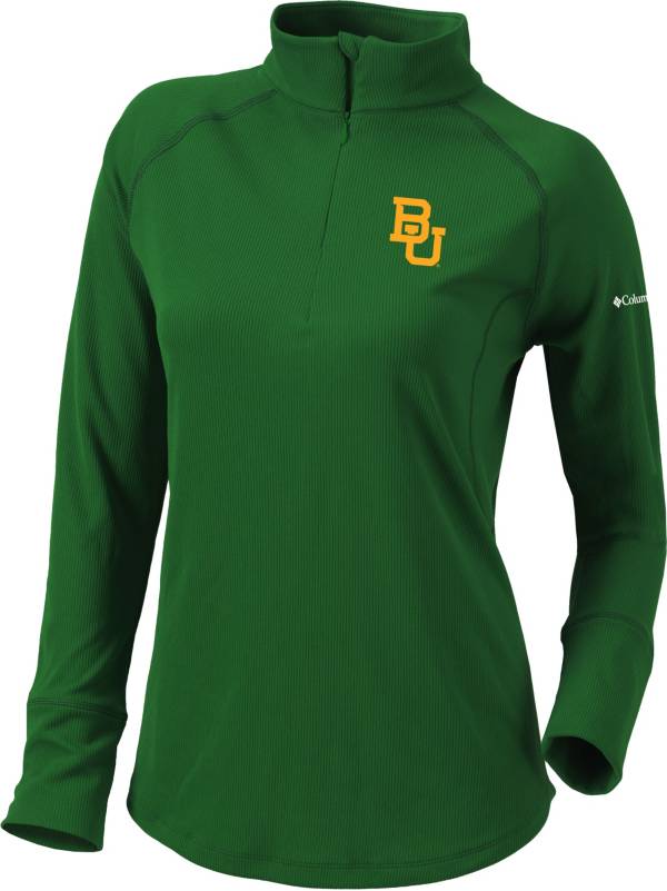 Columbia Women's Baylor Bears Green Flop Shot Half-Zip Pullover Shirt