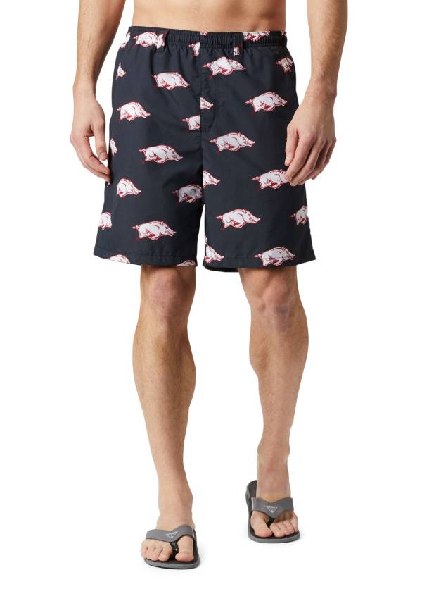 Columbia Men's Arkansas Razorbacks Backcast II Printed Performance Black Shorts